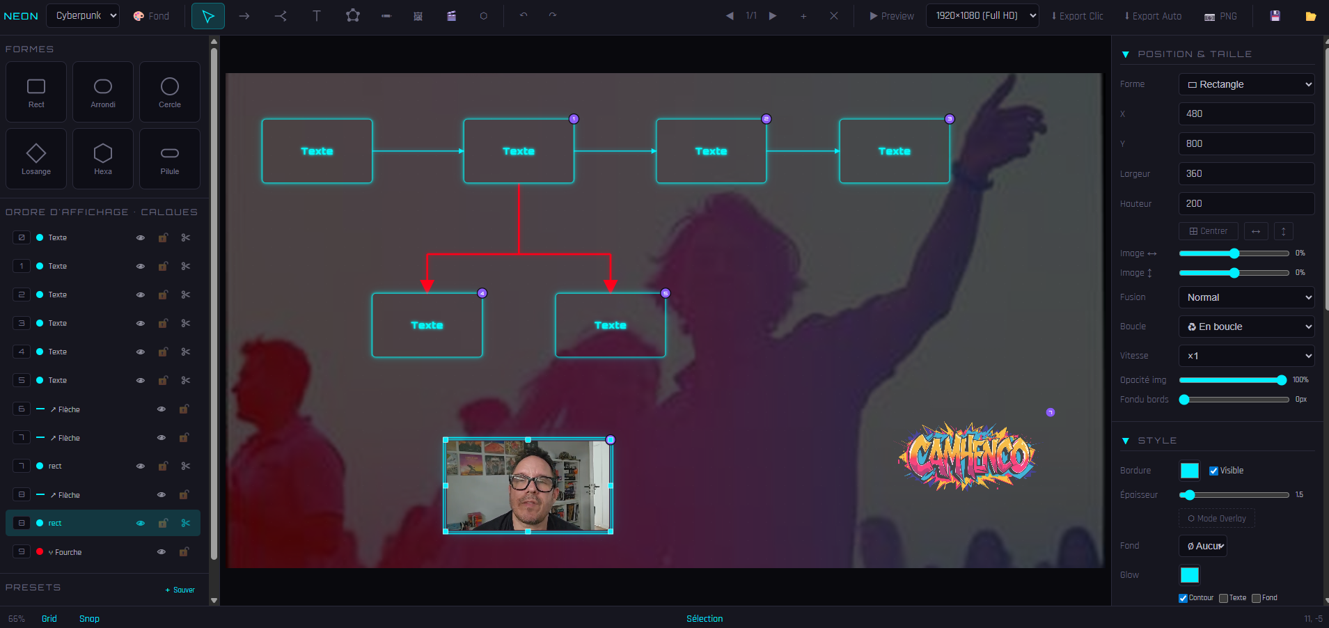 Export vidéo et intégration OBS